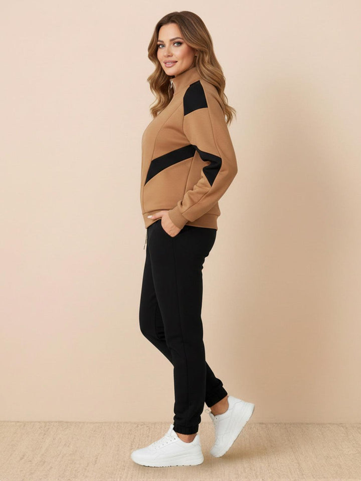 Colorblock Comfort Tracksuit brown black image 2 