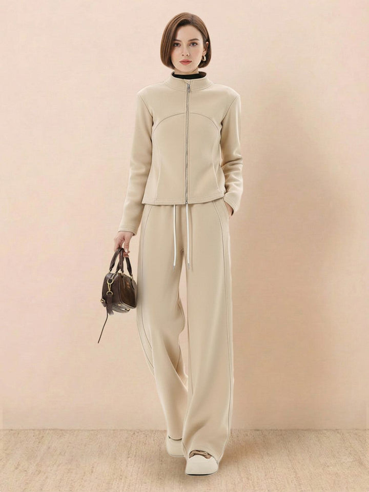 Nano-Fleece Zip Two-Piece Set beige image 1 