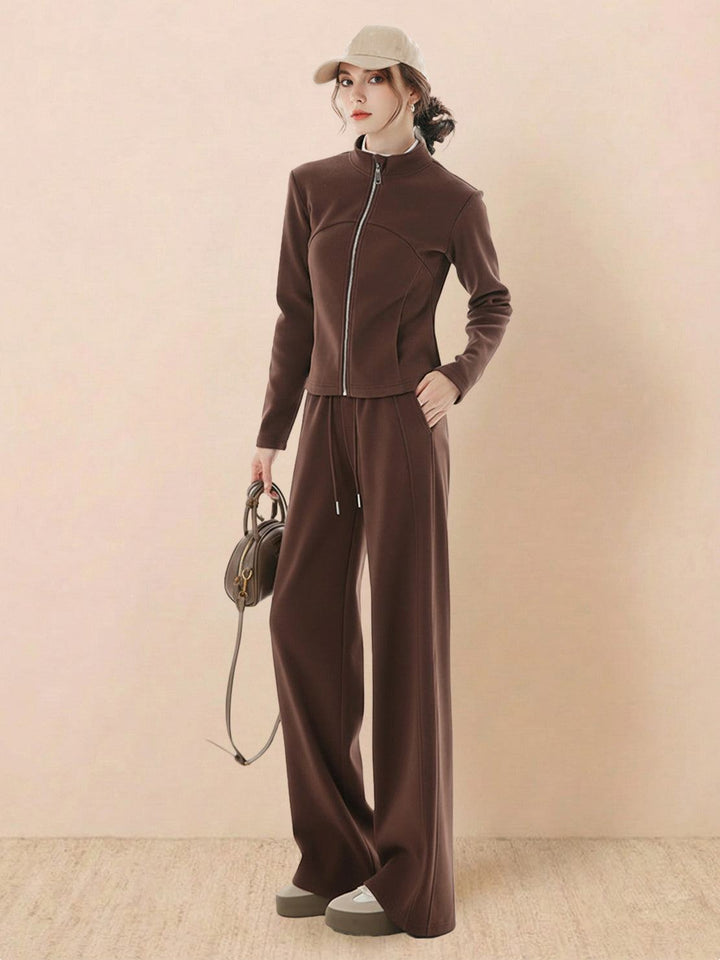 Nano-Fleece Zip Two-Piece Set brown image 1 