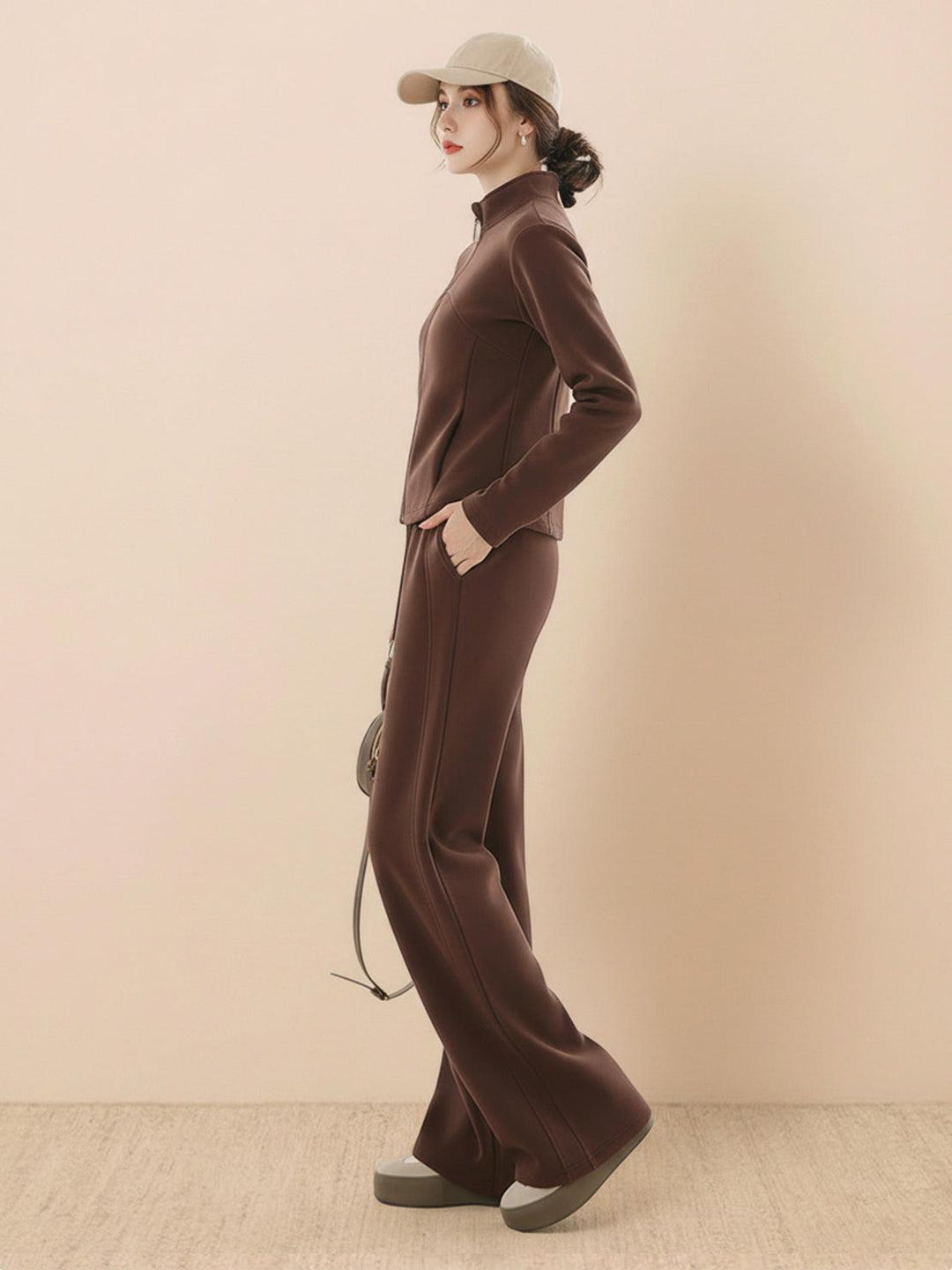 Nano-Fleece Zip Two-Piece Set brown image 2 