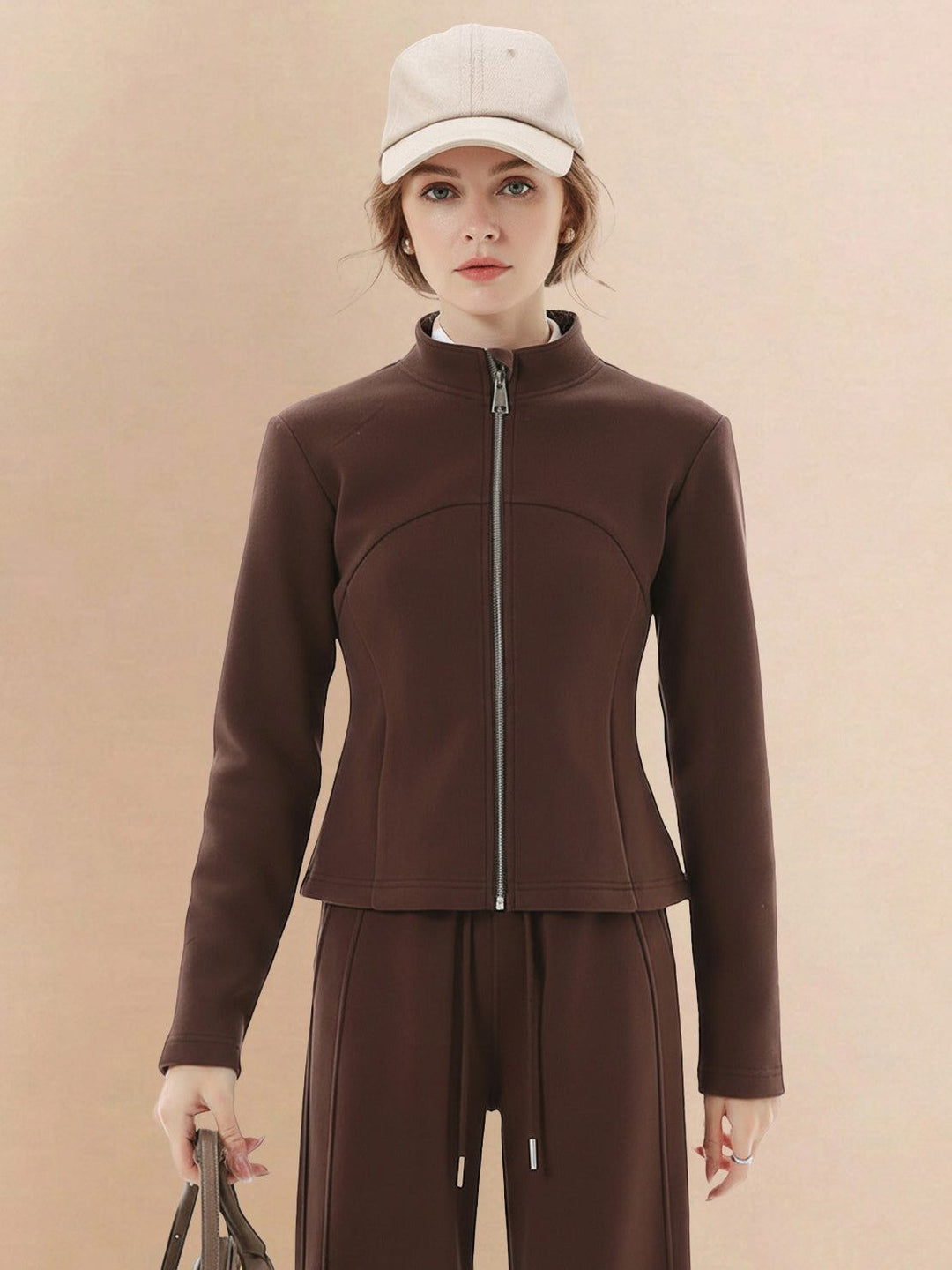 Nano-Fleece Zip Two-Piece Set brown image 4 
