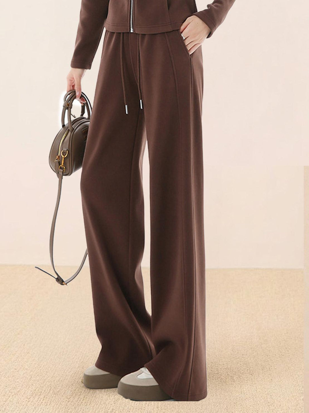 Nano-Fleece Zip Two-Piece Set brown image 5 