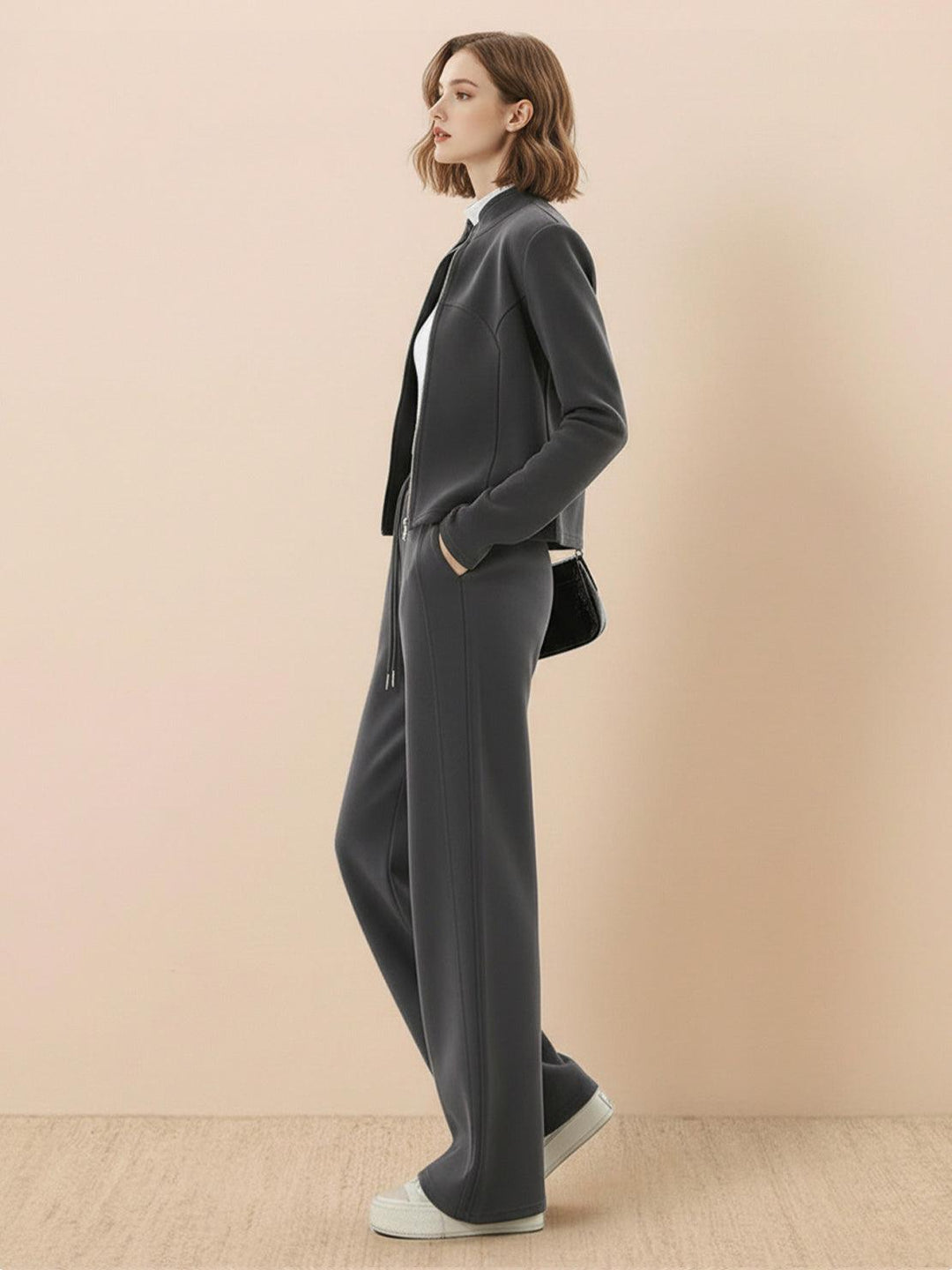 Nano-Fleece Zip Two-Piece Set dark gray image 2 
