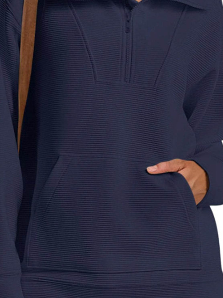 Half-Zip Waffle Pullover navy blue image 5 
