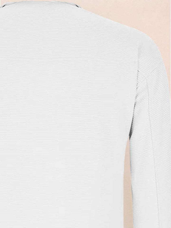 Half-Zip Waffle Pullover white image 5 