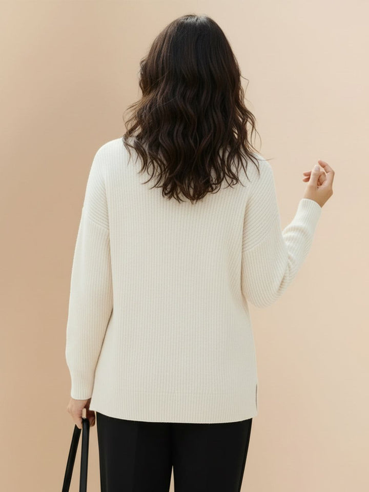 Half-Zip Waffle Pullover off-white image 3 