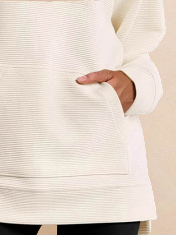 Half-Zip Waffle Pullover off-white image 5 