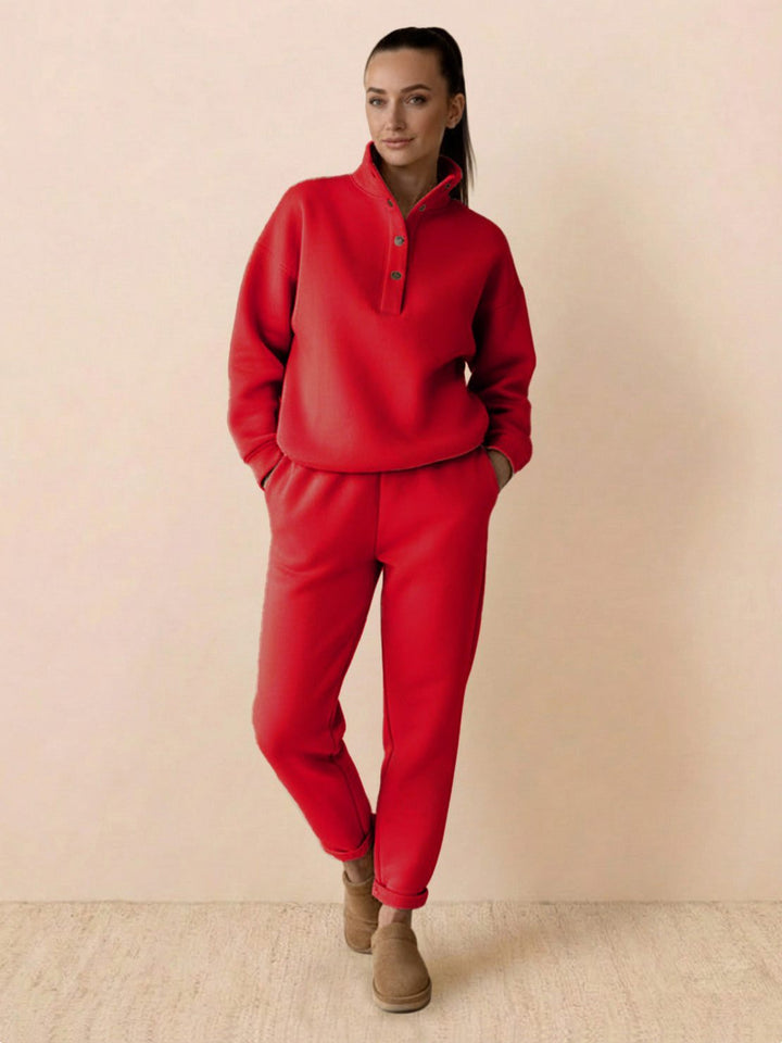 Warm &amp; Easy Two-Piece Set crimson red image 1 