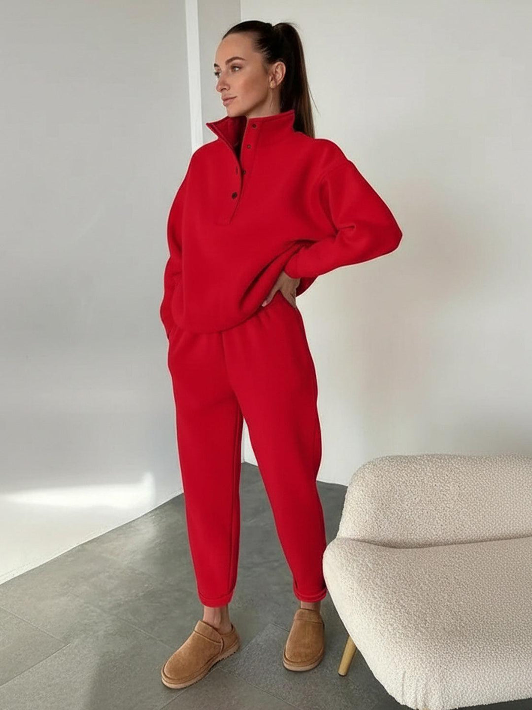 Warm &amp; Easy Two-Piece Set crimson red image 2 