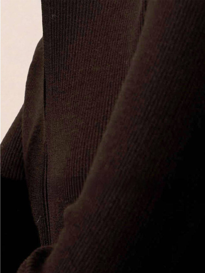 Zip-Up Knit Cardigan Jacket coffee brown image 7 