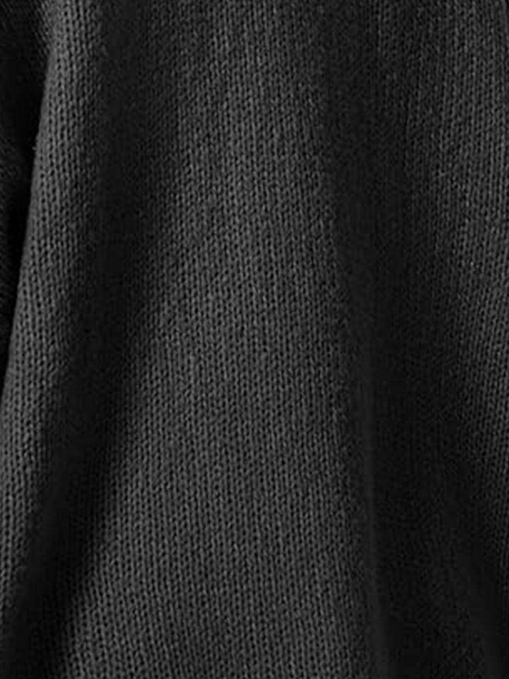 Oversized Button-Front Knit Cardigan black image 6 