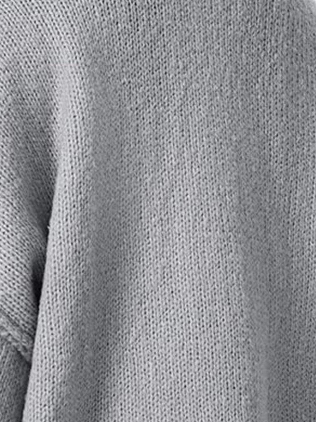 Oversized Button-Front Knit Cardigan light gray image 6 