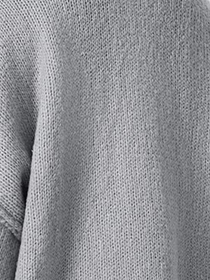 Oversized Button-Front Knit Cardigan light gray image 6 