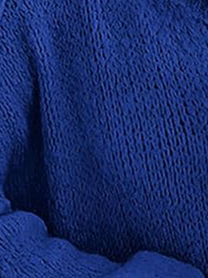 Oversized Button-Front Knit Cardigan royal blue image 6 