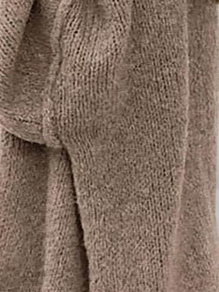 Oversized Button-Front Knit Cardigan dark khaki image 6 