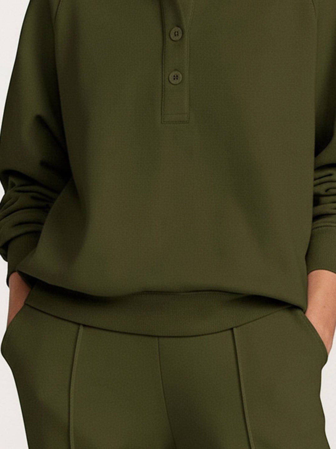 Casual Wrinkle-Free Polo Set army green image 6 