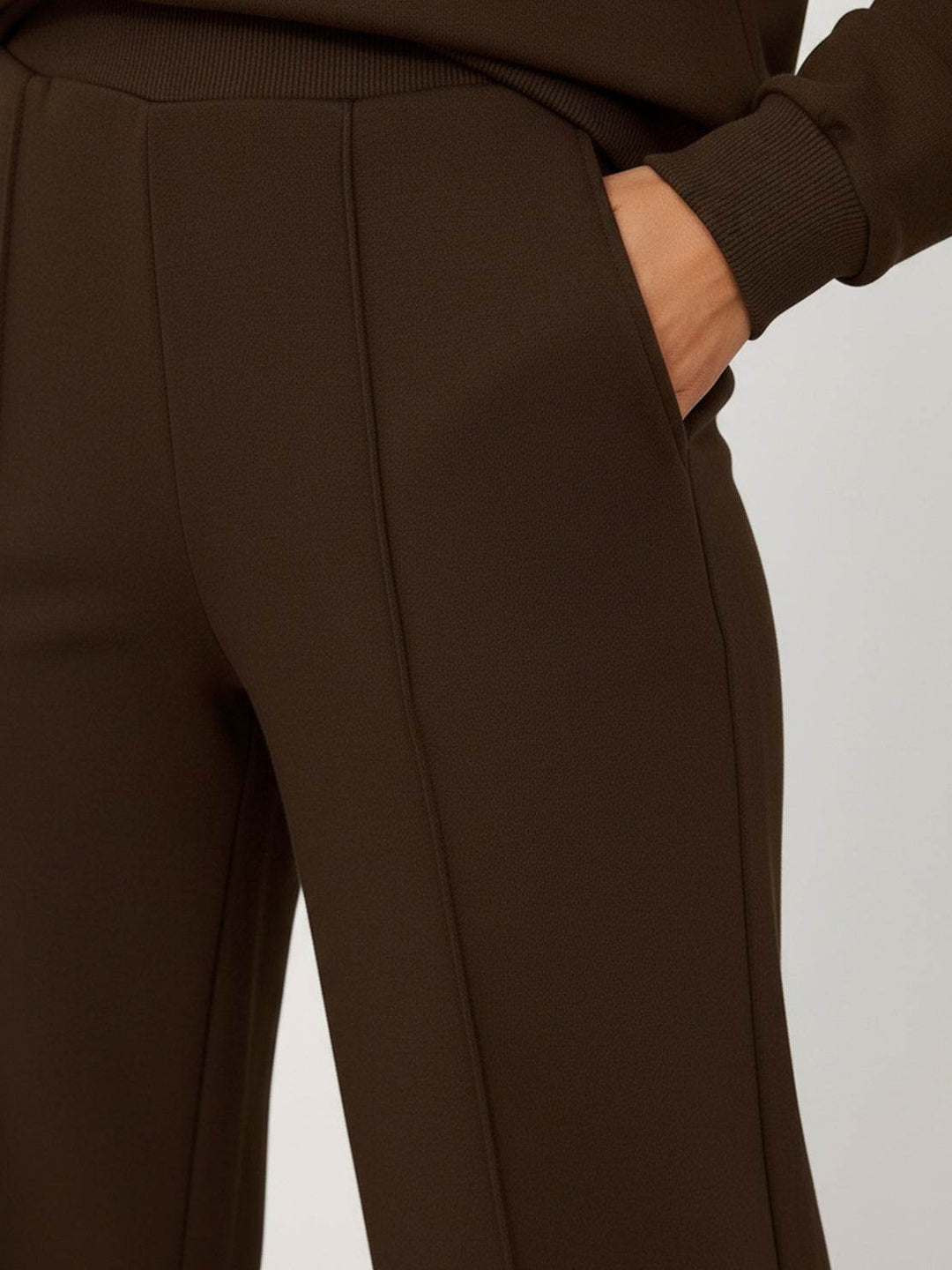 Casual Wrinkle-Free Polo Set coffee brown image 6 