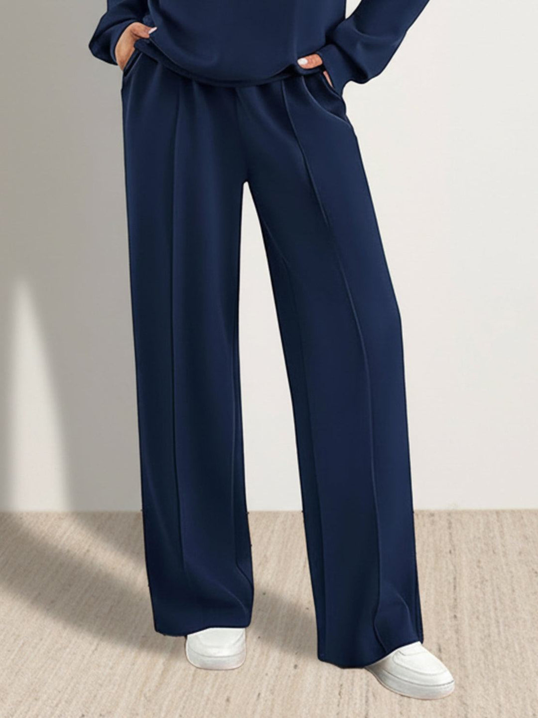 Casual Wrinkle-Free Polo Set navy blue image 5 