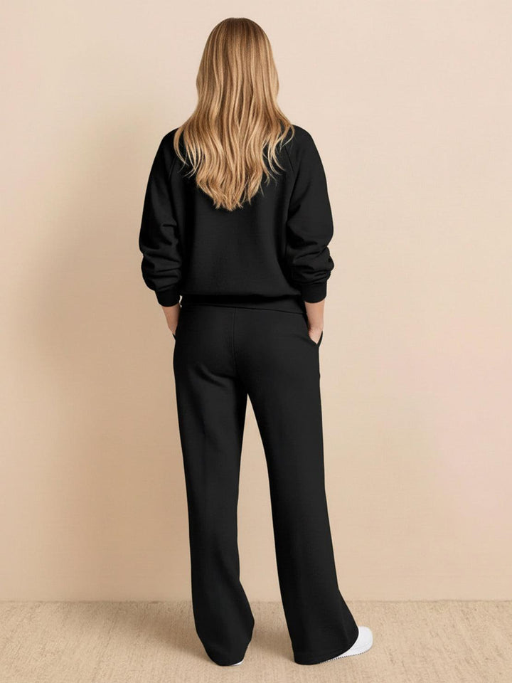 Casual Wrinkle-Free Polo Set black image 3 