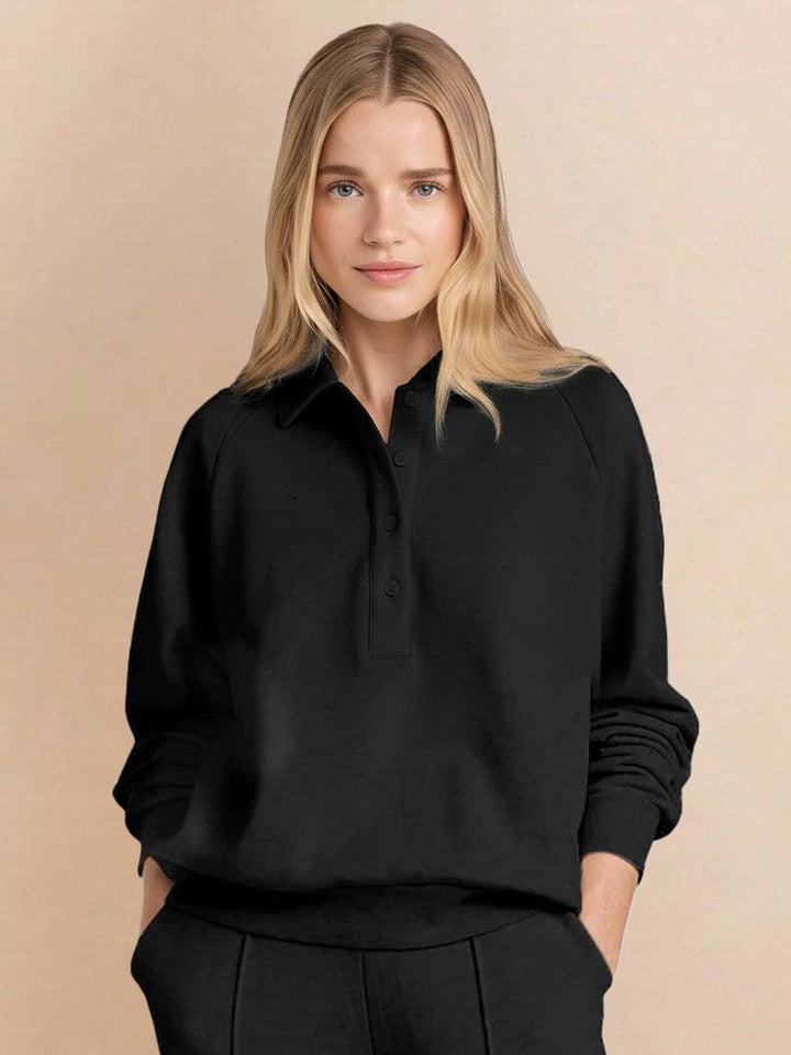 Casual Wrinkle-Free Polo Set black image 4 