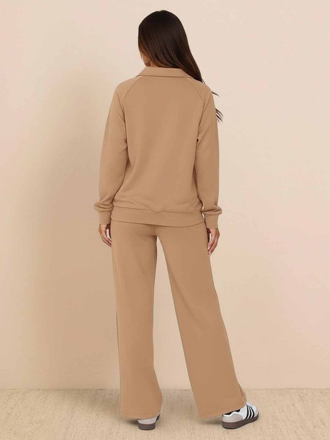 Casual Wrinkle-Free Polo Set khaki image 3 