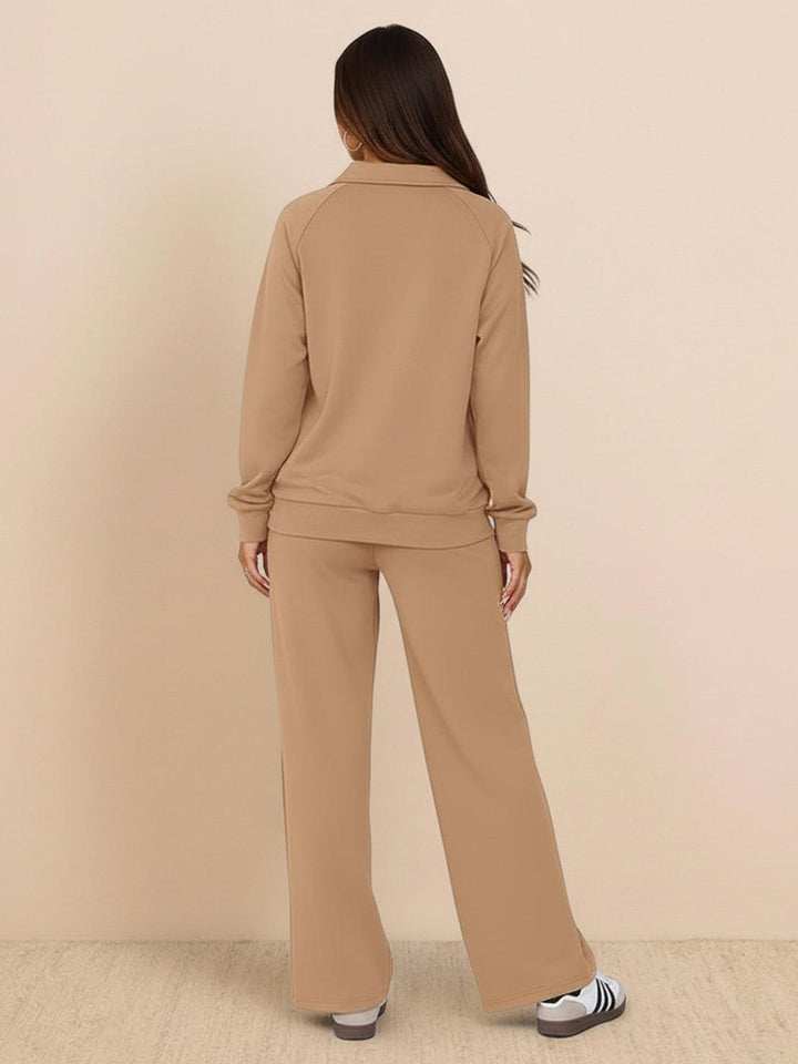 Casual Wrinkle-Free Polo Set khaki image 3 