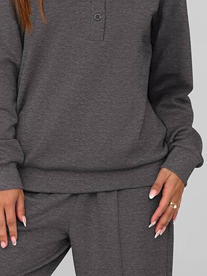 Casual Wrinkle-Free Polo Set dark gray image 6 