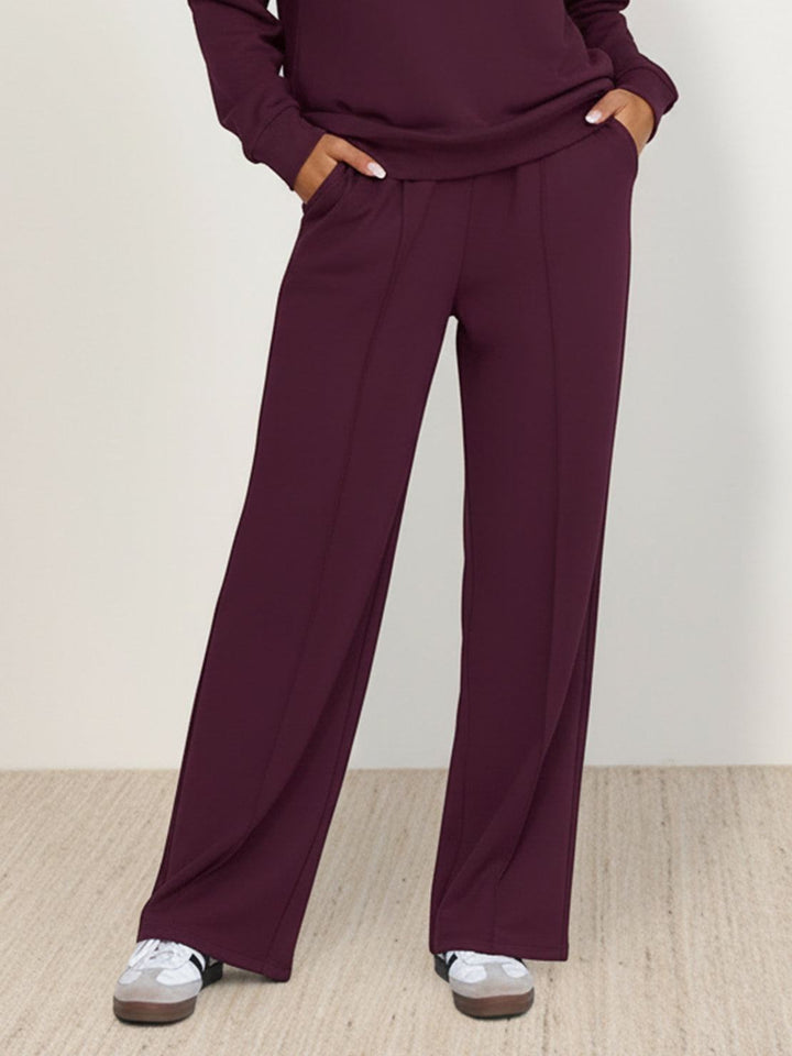 Casual Wrinkle-Free Polo Set plum image 5 