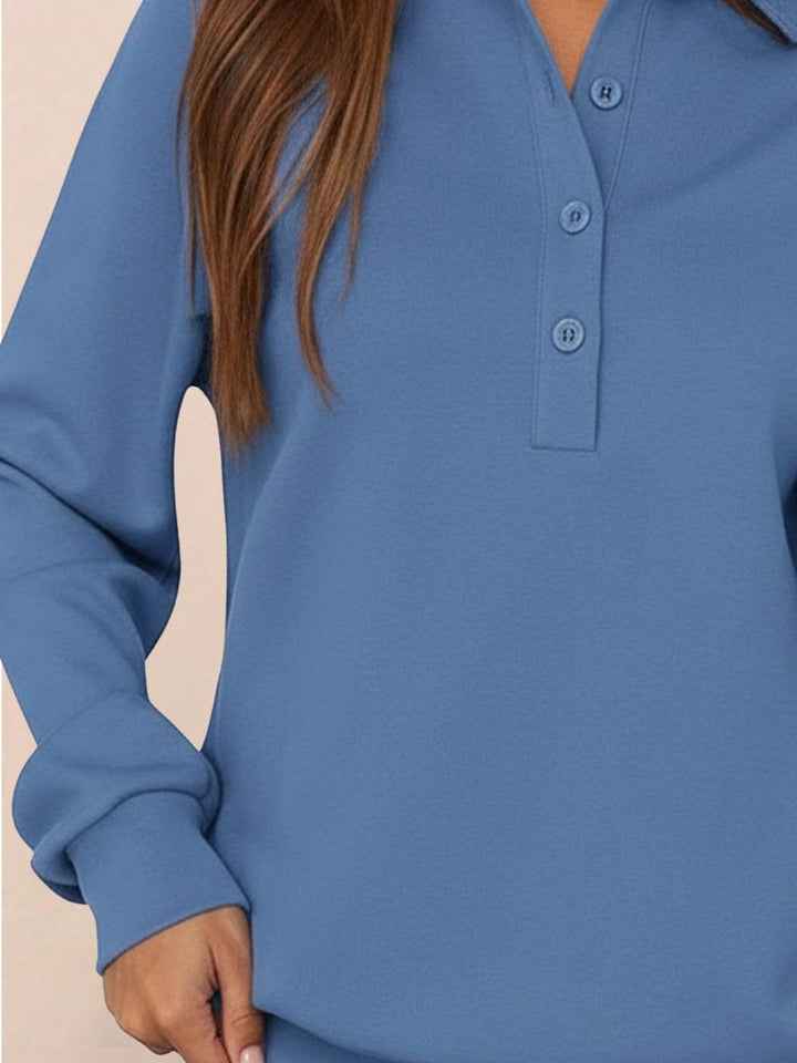Casual Wrinkle-Free Polo Set powder blue image 6 
