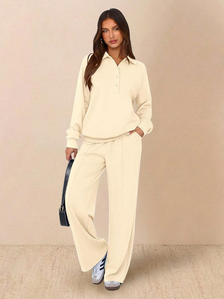 Casual Wrinkle-Free Polo Set beige image 1 