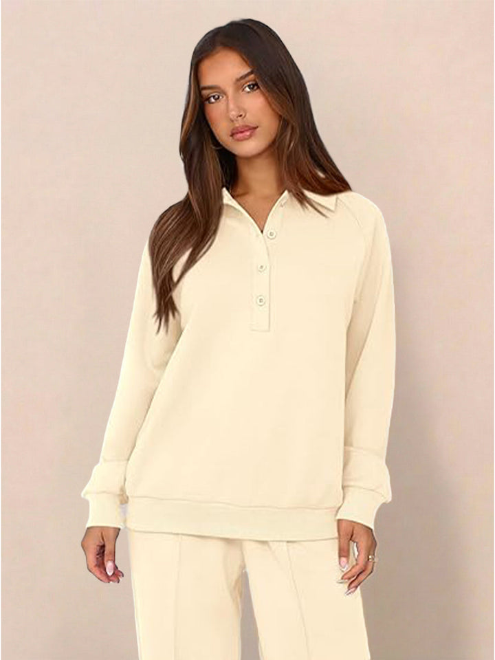 Casual Wrinkle-Free Polo Set beige image 4 