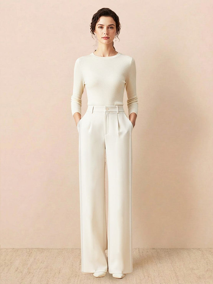 Thermal Wool Blend Trousers white image 1 