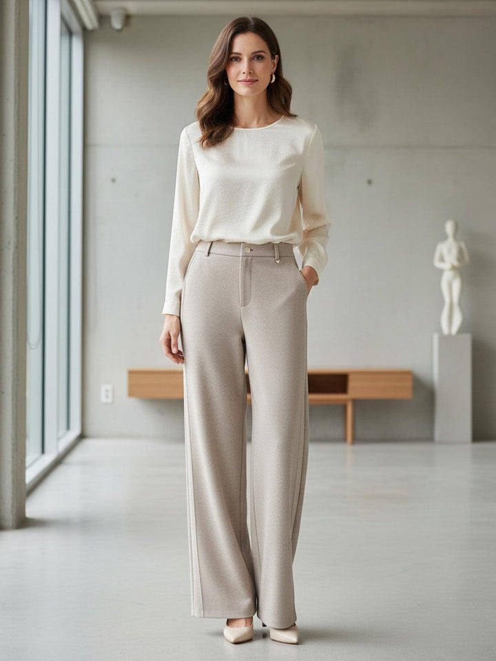 Thermal Wool Blend Trousers oatmeal image 4 