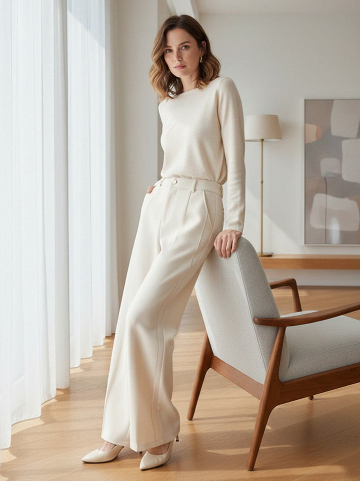 Thermal Wool Blend Trousers white image 4 