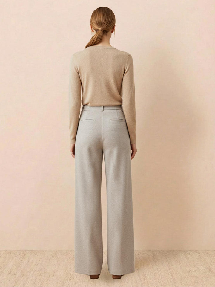 Thermal Wool Blend Trousers oatmeal image 3 