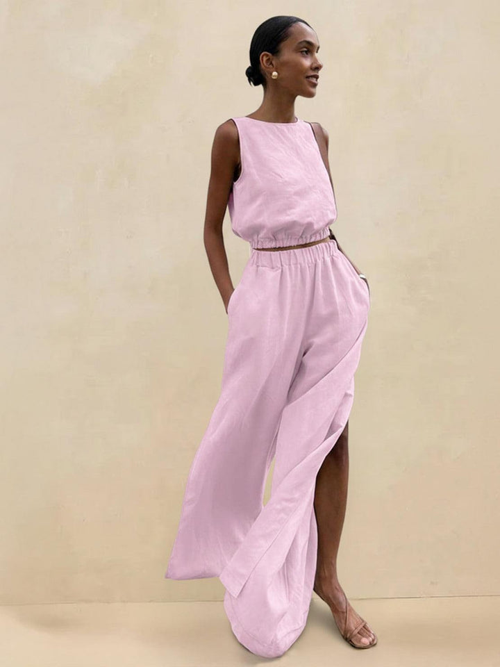 Lightweight Linen-Blend Set light pink image 1 