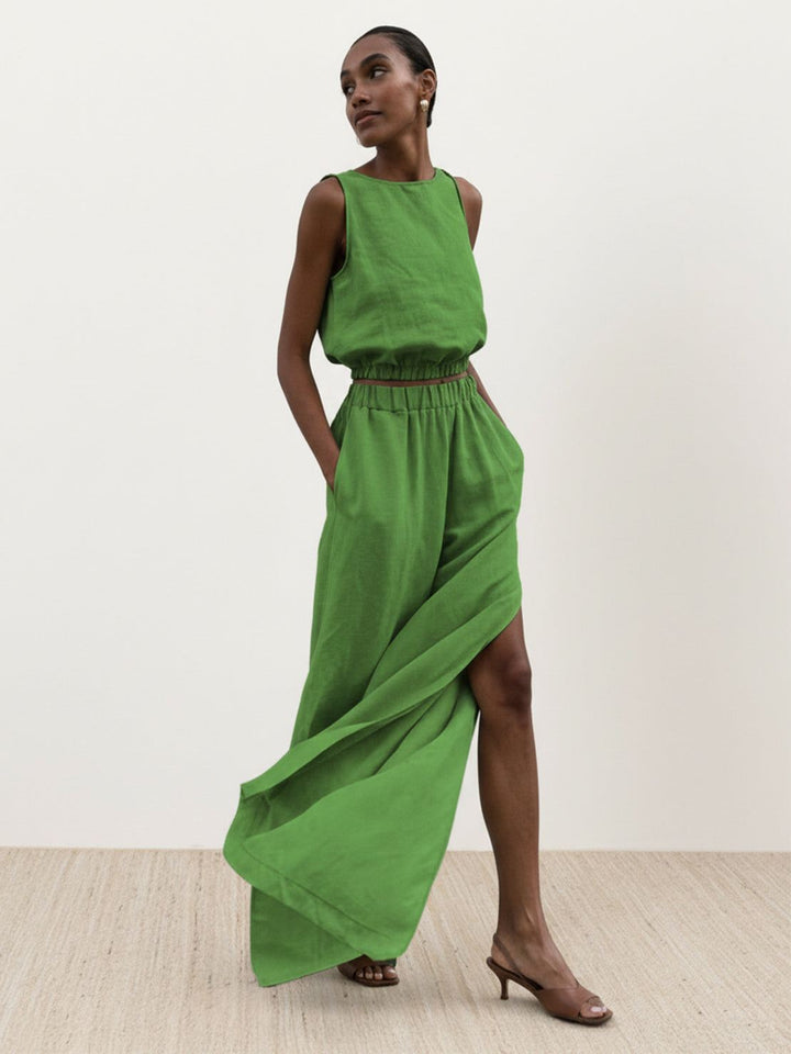 Lightweight Linen-Blend Set green image 1 