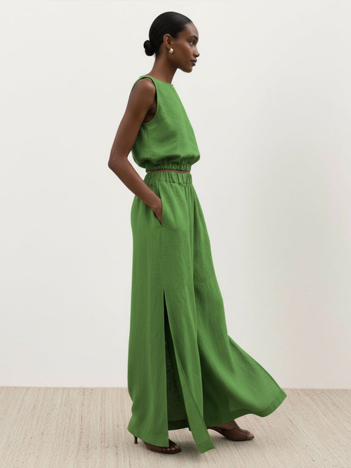 Lightweight Linen-Blend Set green image 2 