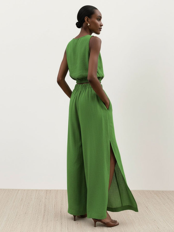 Lightweight Linen-Blend Set green image 3 