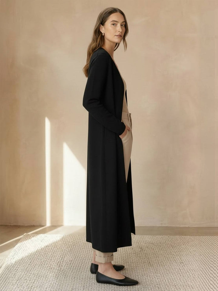 100% Australian Merino Wool Long Cardigan black image 2 