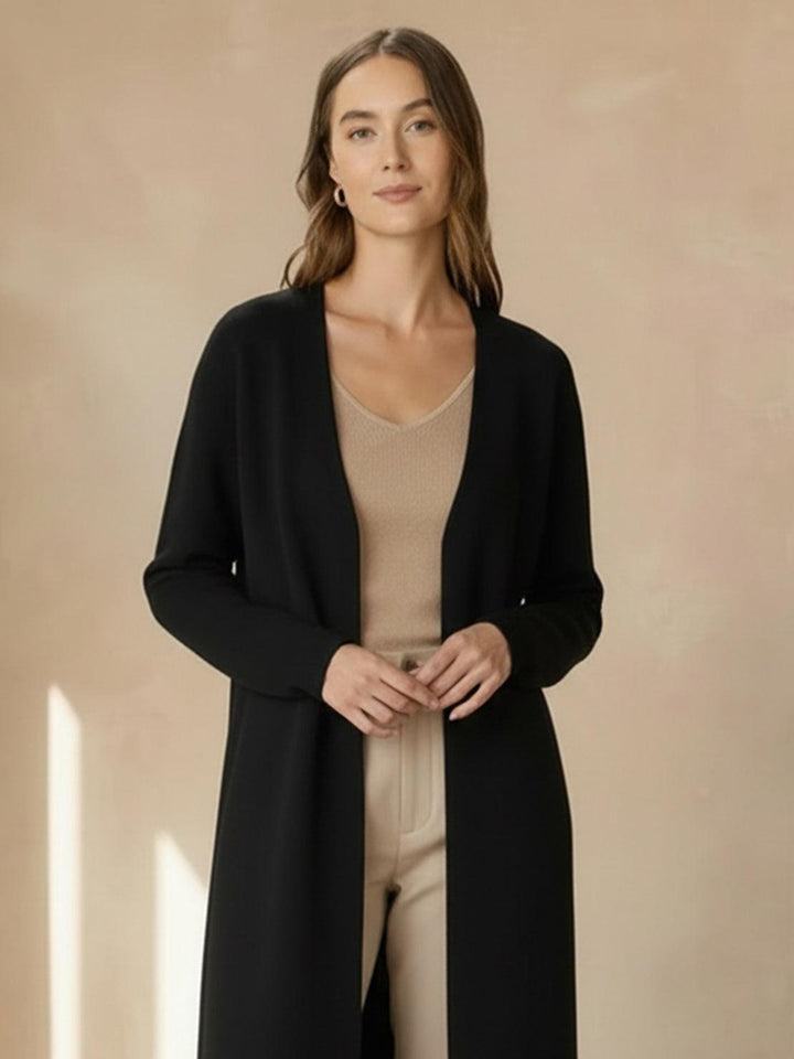 100% Australian Merino Wool Long Cardigan black image 4 
