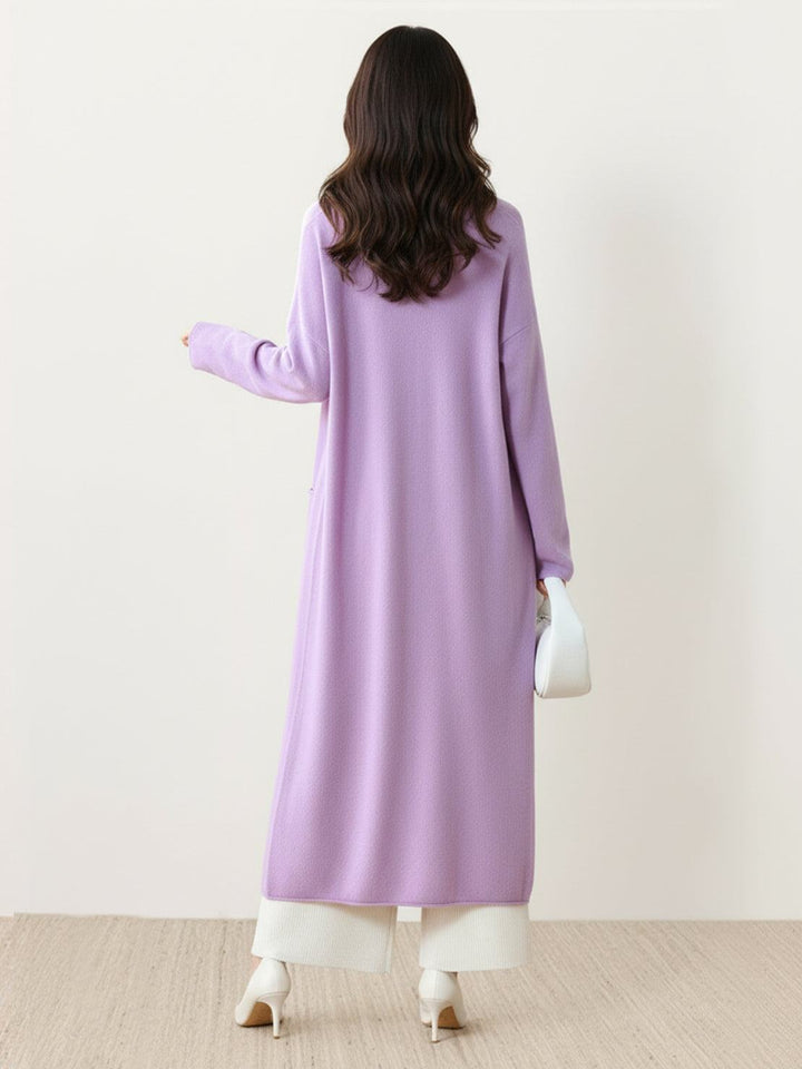 100% Australian Merino Wool Long Cardigan lavender image 3 