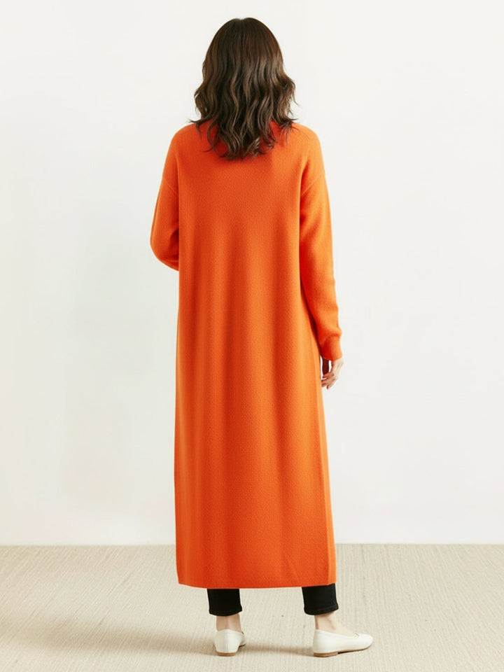 100% Australian Merino Wool Long Cardigan orange image 3 