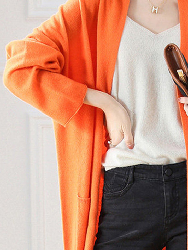 100% Australian Merino Wool Long Cardigan orange image 5 