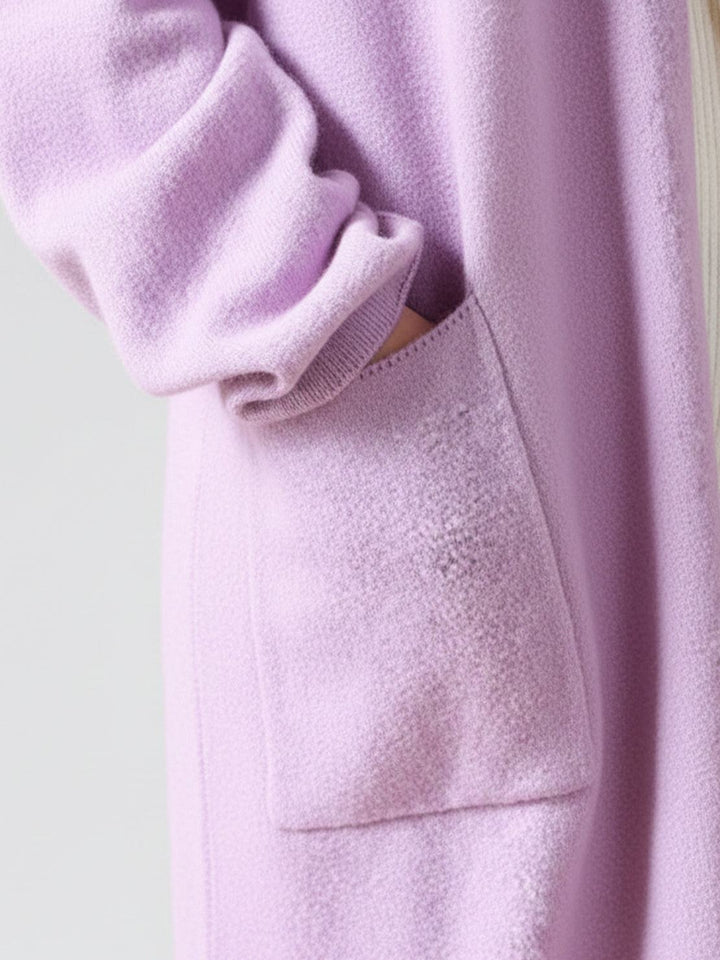 100% Australian Merino Wool Long Cardigan lavender image 5 
