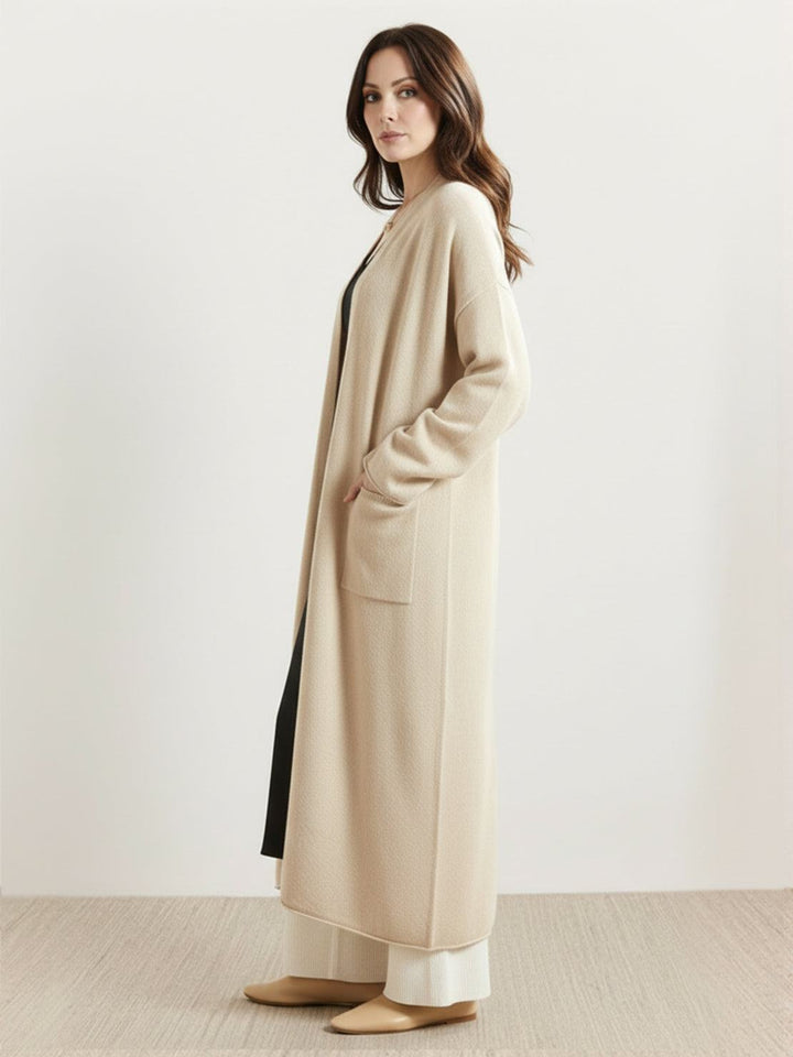 100% Australian Merino Wool Long Cardigan beige image 2 
