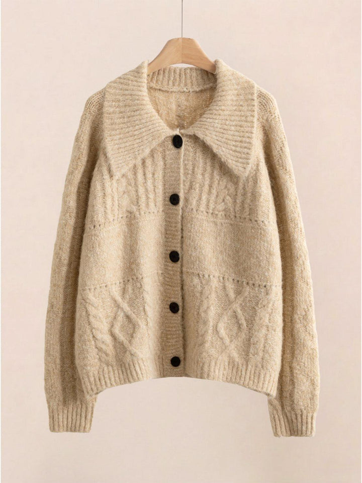 Wool-Blend Button-Front Cardigan khaki image 6 