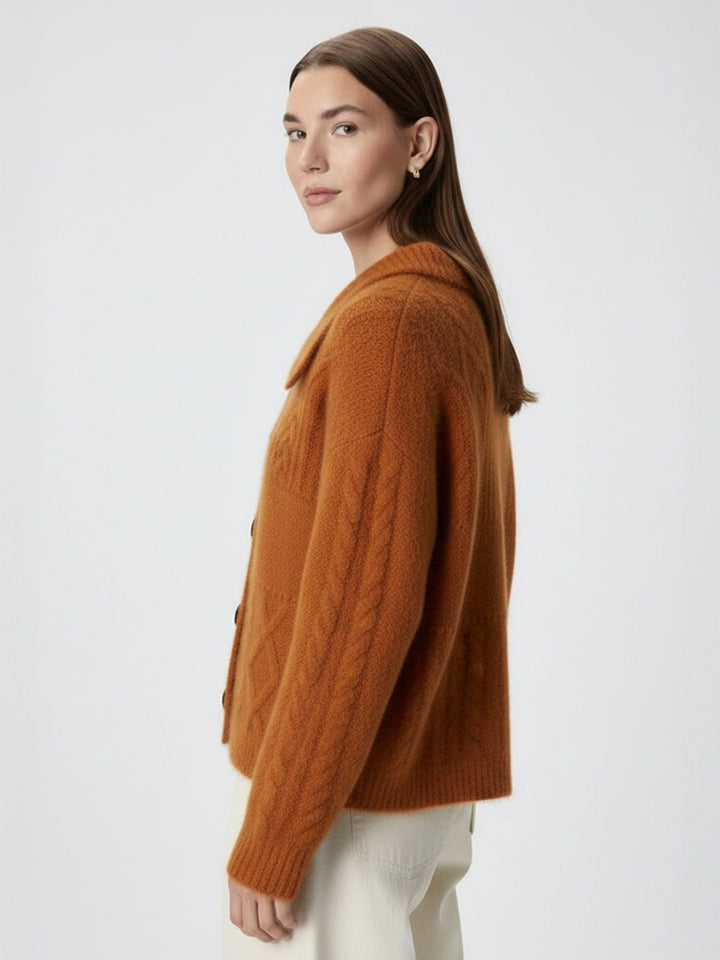 Wool-Blend Button-Front Cardigan orange image 2 