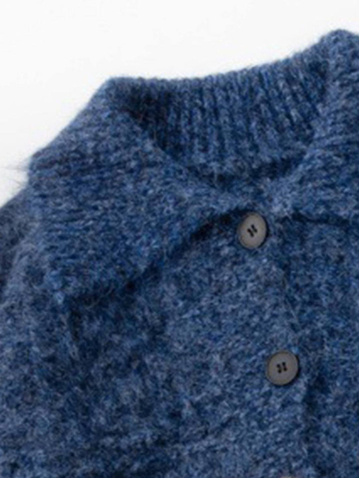 Wool-Blend Button-Front Cardigan navy blue image 7 
