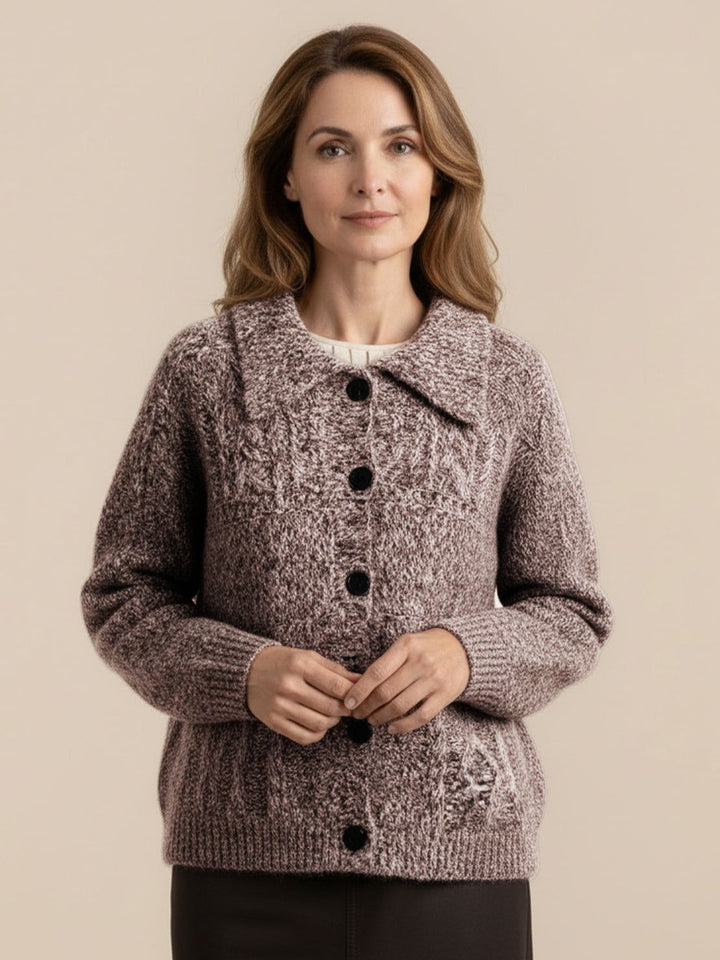 Wool-Blend Button-Front Cardigan taupe image 1 